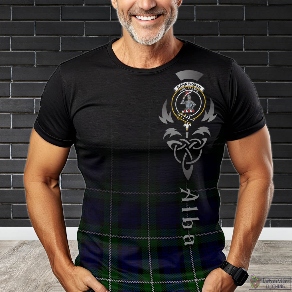 Tartan Vibes Clothing Bannerman Tartan T-Shirt Featuring Alba Gu Brath Family Crest Celtic Inspired