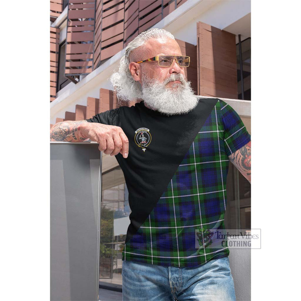 Tartan Vibes Clothing Bannerman Tartan Cotton T-shirt with Family Crest and Military Logo Style