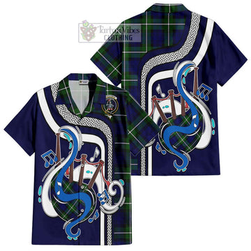 Bannerman Tartan Short Sleeve Button Shirt with Epic Bagpipe Style