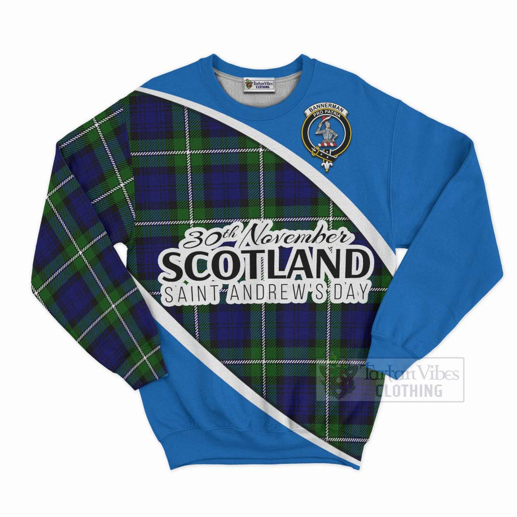 Tartan Vibes Clothing Bannerman Family Crest Tartan Sweatshirt Celebrate Saint Andrew's Day in Style