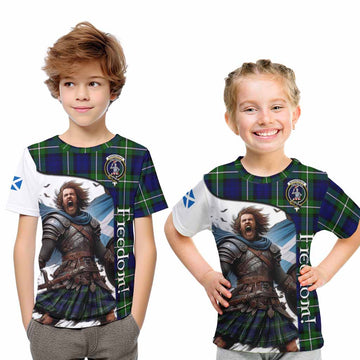 Bannerman Crest Tartan Kid T-Shirt Inspired by the Freedom of Scottish Warrior