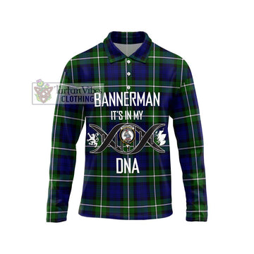 Bannerman Tartan Long Sleeve Polo Shirt with Family Crest DNA In Me Style