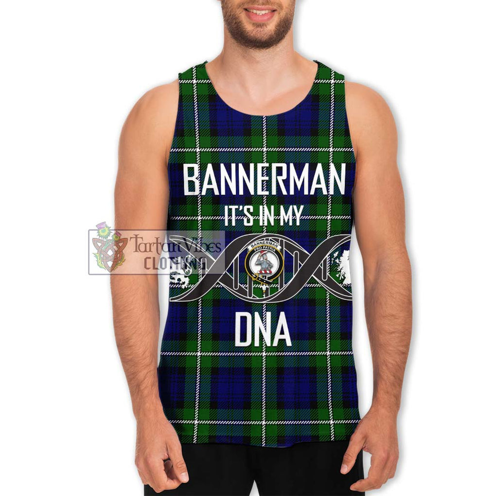 Bannerman Tartan Men's Tank Top with Family Crest DNA In Me Style Men - Tartanvibesclothing Shop