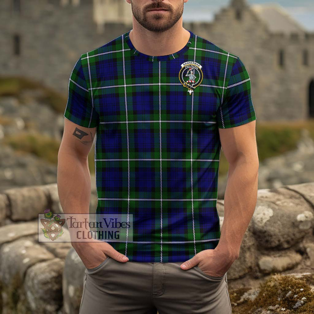 Bannerman Tartan Cotton T-Shirt with Family Crest Men's Shirt - Tartanvibesclothing Shop