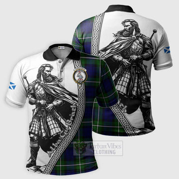 Bannerman Tartan Clan Crest Polo Shirt with Highlander Warrior Celtic Style