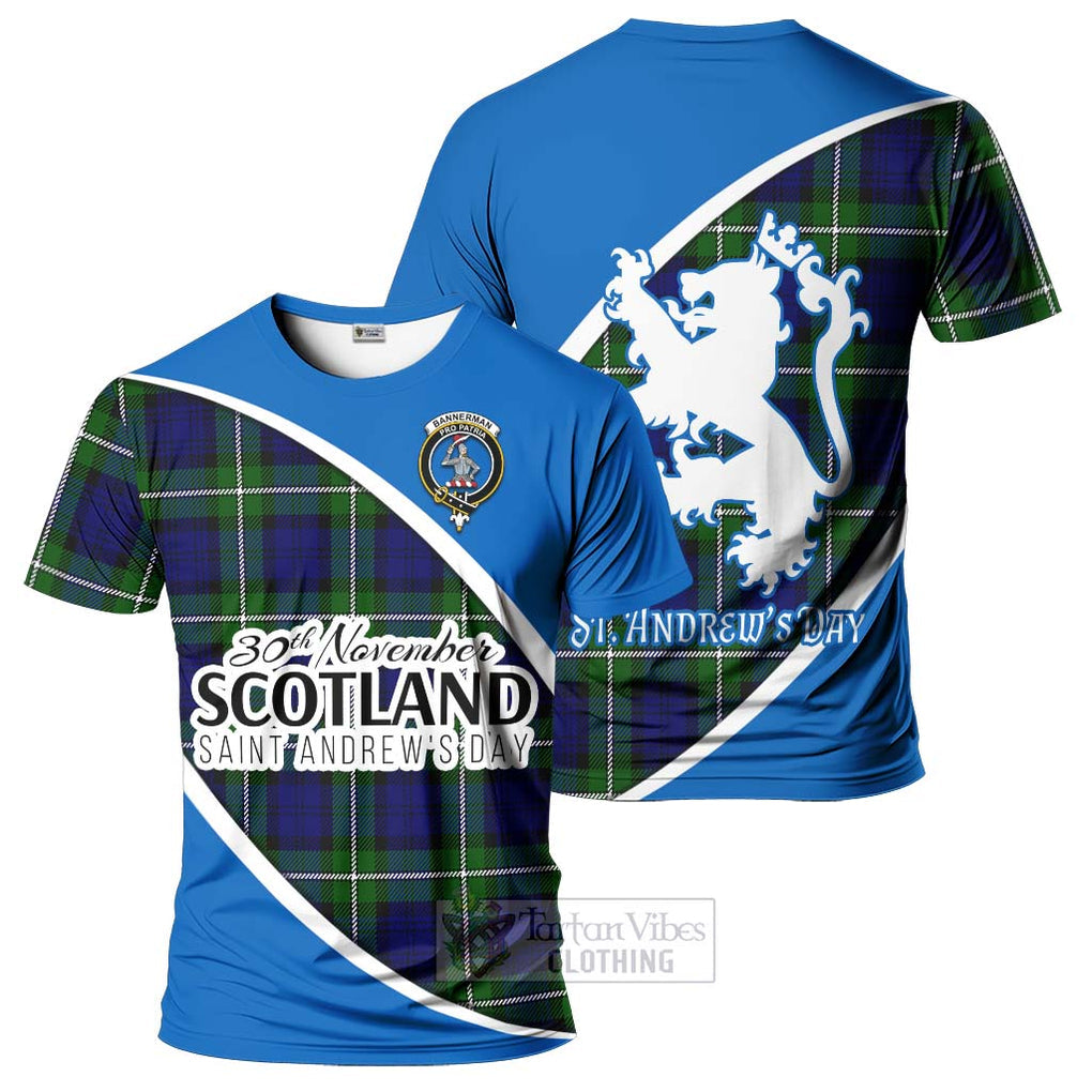 Tartan Vibes Clothing Bannerman Family Crest Tartan T-Shirt Celebrate Saint Andrew's Day in Style