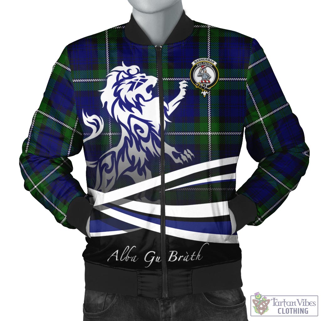 Tartan Vibes Clothing Bannerman Tartan Bomber Jacket with Alba Gu Brath Regal Lion Emblem