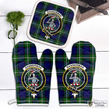 Bannerman Tartan Combo Oven Mitt & Pot-Holder with Family Crest