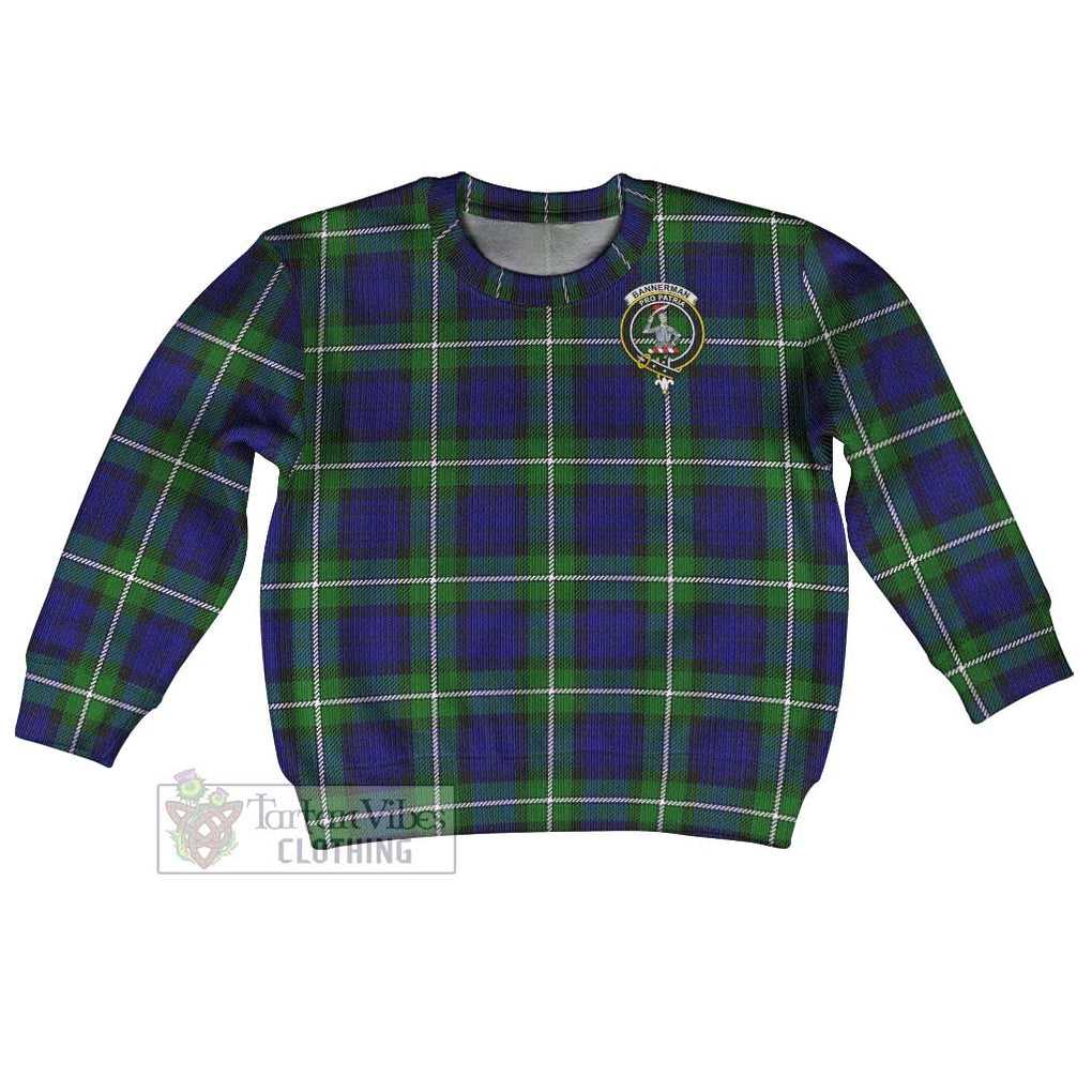 Tartan Vibes Clothing Bannerman Tartan Kid Ugly Sweater with Family Crest