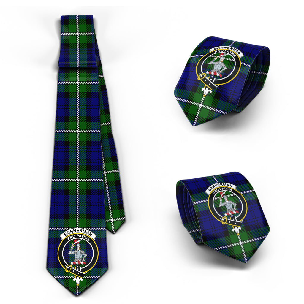 Bannerman Tartan Classic Necktie with Family Crest Necktie One Size - Tartan Vibes Clothing