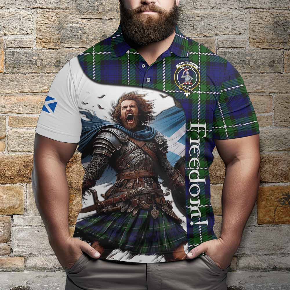 Tartan Vibes Clothing Bannerman Crest Tartan Polo Shirt Inspired by the Freedom of Scottish Warrior