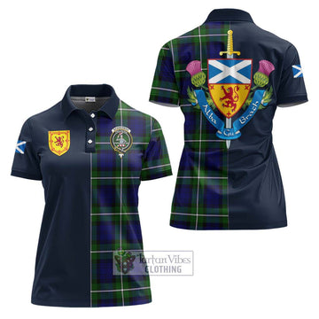 Bannerman Tartan Women's Polo Shirt Alba with Scottish Lion Royal Arm Half Style