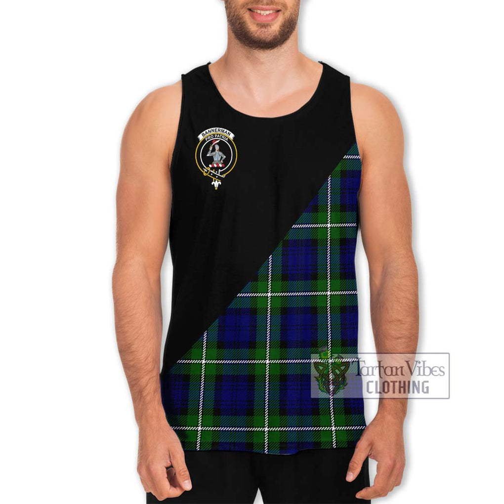 Bannerman Tartan Men's Tank Top with Family Crest and Military Logo Style Men - Tartanvibesclothing Shop