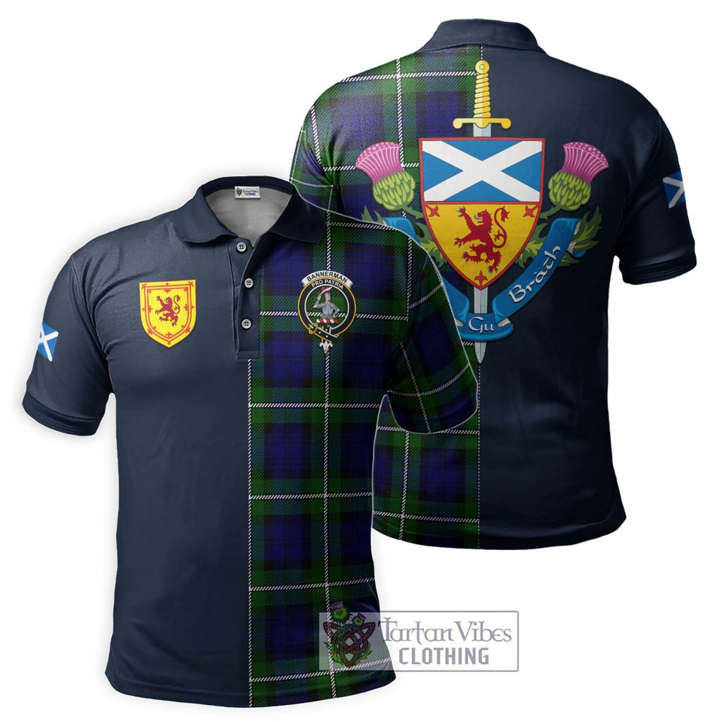 Tartan Vibes Clothing Bannerman Tartan Polo Shirt with Scottish Lion Royal Arm Half Style