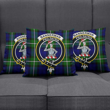 Bannerman Tartan Pillow Cover with Family Crest