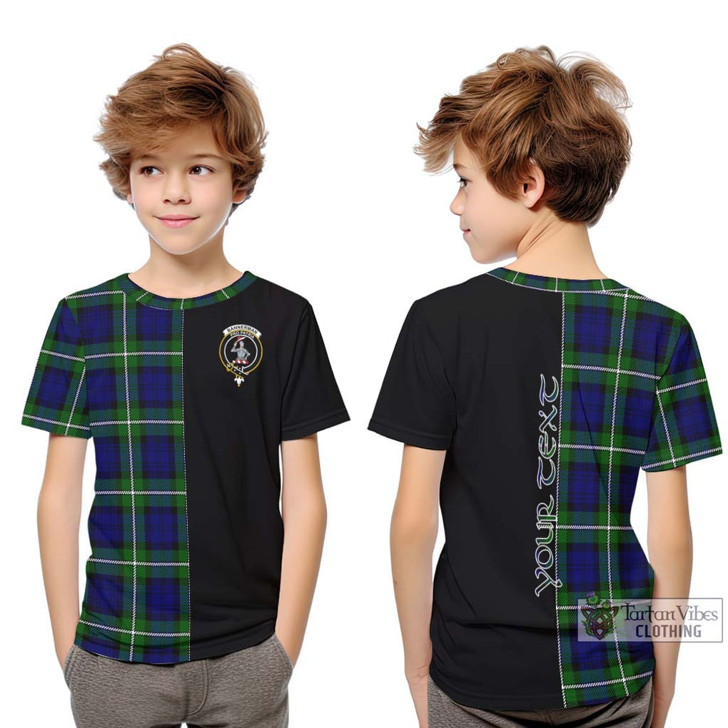 Bannerman Tartan Kid T-Shirt with Family Crest and Half Of Me Style Youth XL Size14 - Tartanvibesclothing Shop