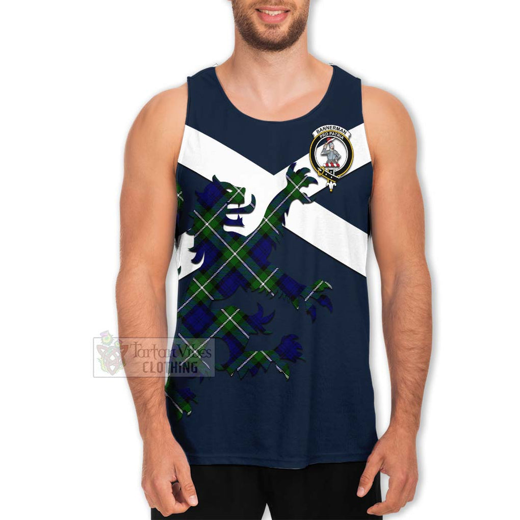 Tartan Vibes Clothing Bannerman Tartan Lion Rampant Men's Tank Top – Proudly Display Your Heritage with Alba Gu Brath and Clan Name