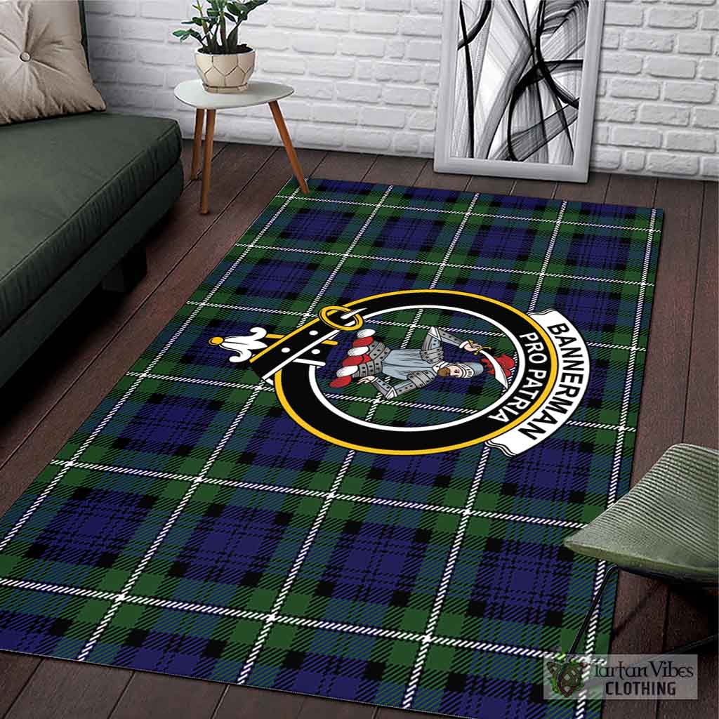 Tartan Vibes Clothing Bannerman Tartan Area Rug with Family Crest