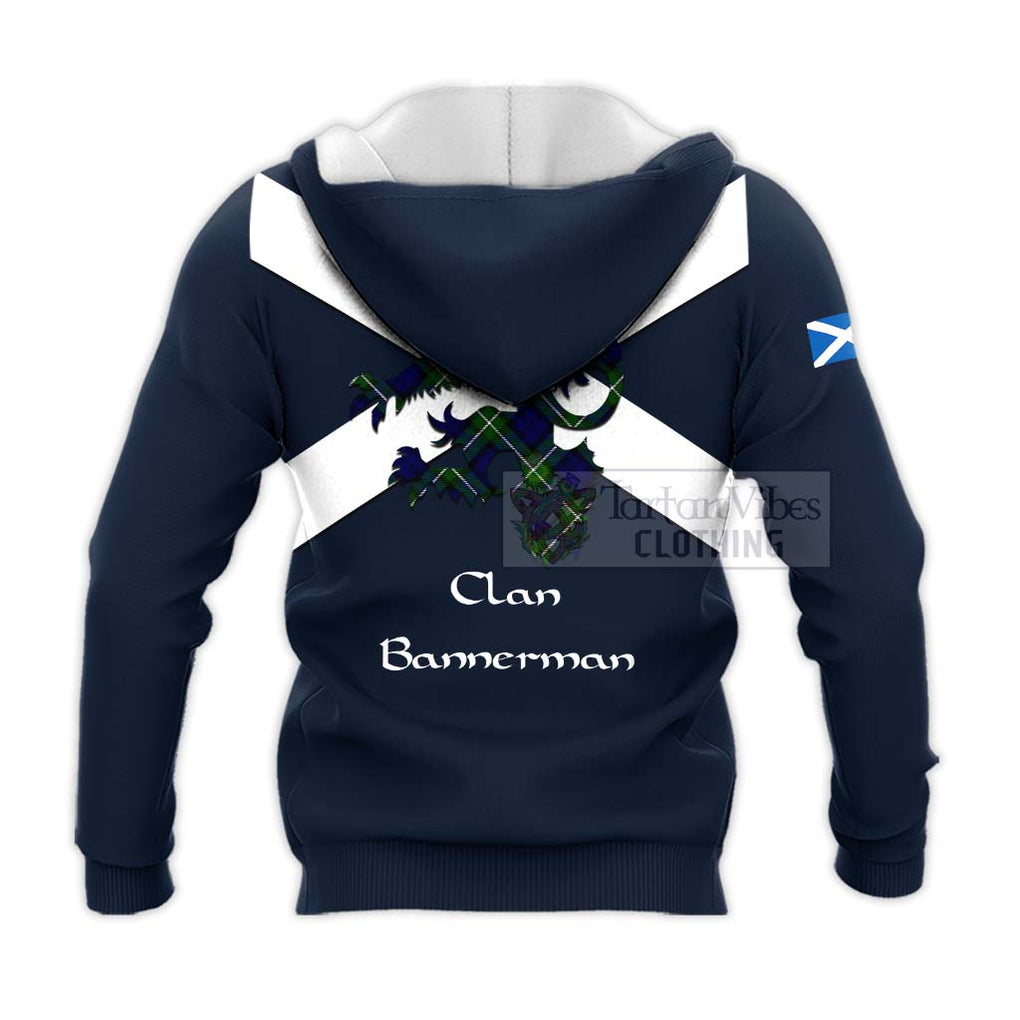 Tartan Vibes Clothing Bannerman Tartan Lion Rampant Knitted Hoodie – Proudly Display Your Heritage with Alba Gu Brath and Clan Name