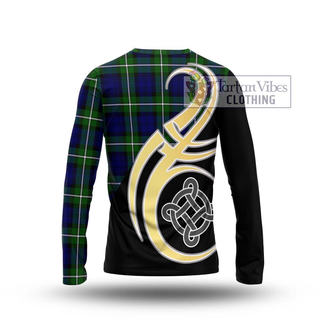 Bannerman Tartan Long Sleeve T-Shirt with Family Crest and Celtic Symbol Style - Tartan Vibes Clothing