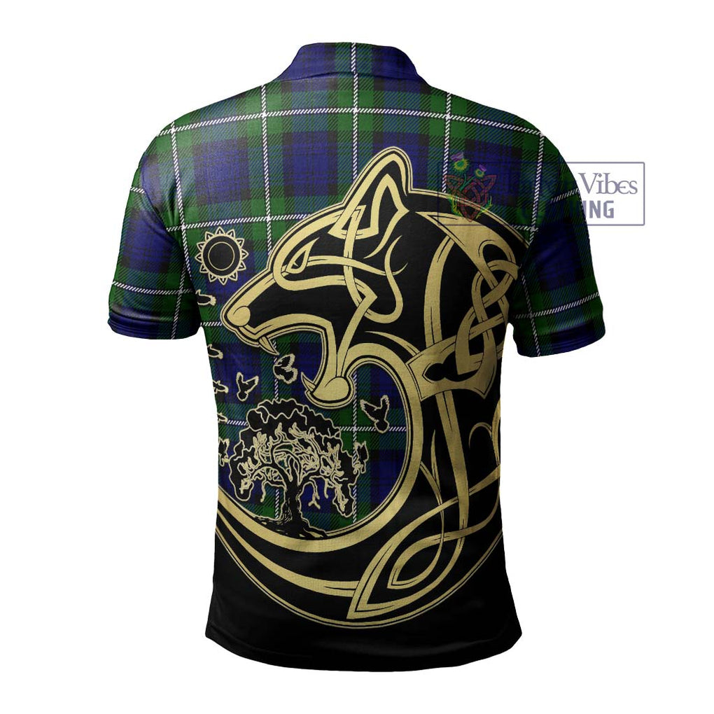 Bannerman Tartan Polo Shirt with Family Crest Celtic Wolf Style - Tartanvibesclothing Shop