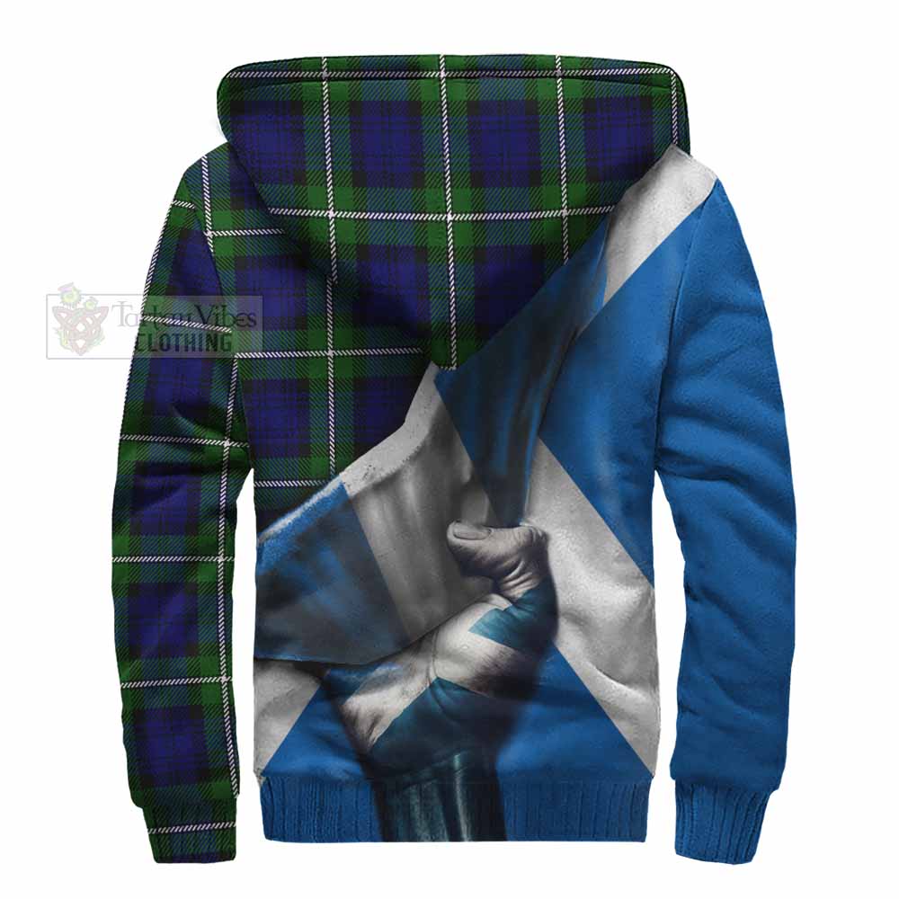 Tartan Vibes Clothing Bannerman Tartan Sherpa Hoodie with Family Crest Scotland Patriotic Style