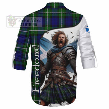 Bannerman Crest Tartan Ghillie Kilt Shirt Inspired by the Freedom of Scottish Warrior