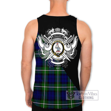 Bannerman Tartan Men's Tank Top with Family Crest and Military Logo Style