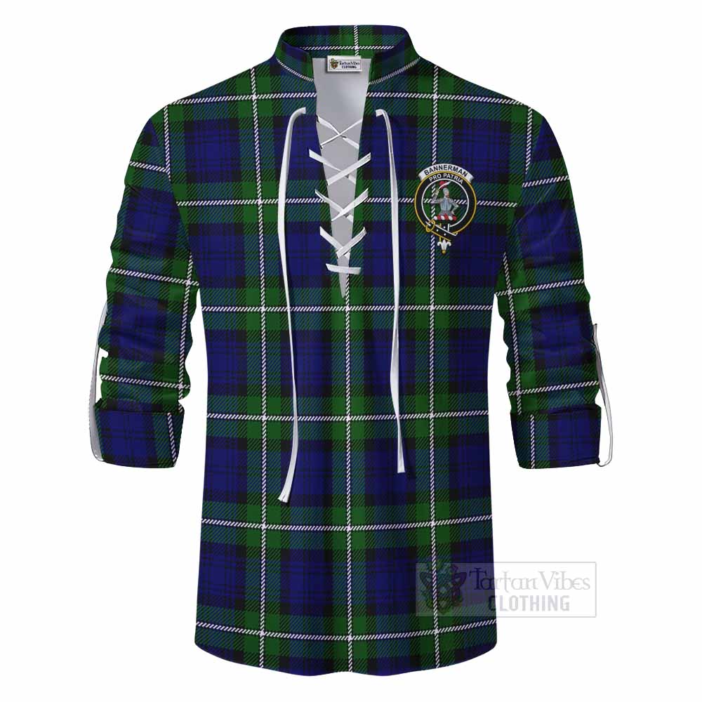 Tartan Vibes Clothing Bannerman Tartan Ghillie Kilt Shirt with Family Crest DNA In Me Style