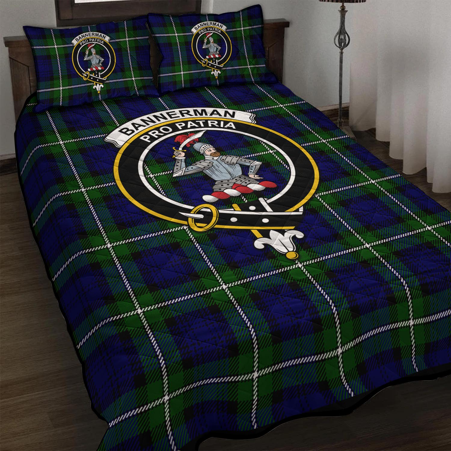 Bannerman Tartan Quilt Bed Set with Family Crest - Tartan Vibes Clothing