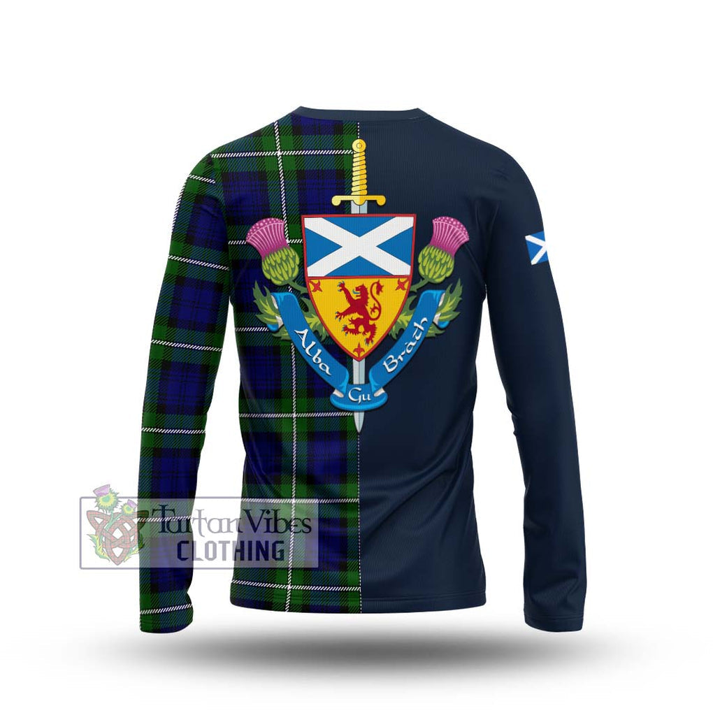 Tartan Vibes Clothing Bannerman Tartan Long Sleeve T-Shirt with Scottish Lion Royal Arm Half Style