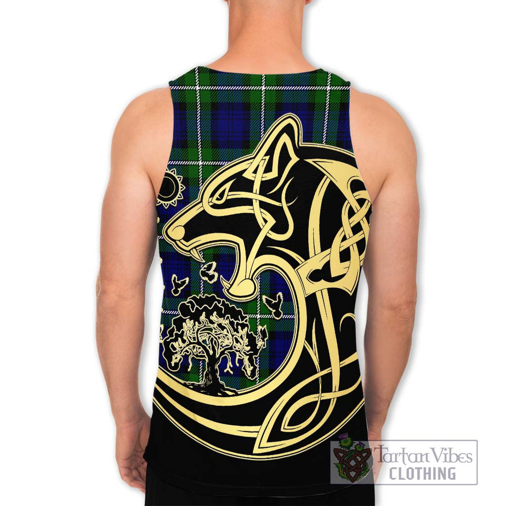 Bannerman Tartan Men's Tank Top with Family Crest Celtic Wolf Style - Tartan Vibes Clothing