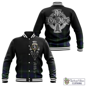 Bannerman Tartan Baseball Jacket Featuring Alba Gu Brath Family Crest Celtic Inspired