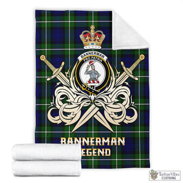 Bannerman Tartan Blanket with Clan Crest and the Golden Sword of Courageous Legacy