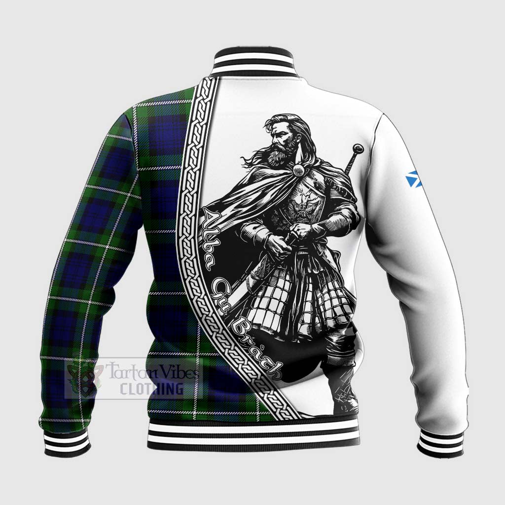 Tartan Vibes Clothing Bannerman Tartan Clan Crest Baseball Jacket with Highlander Warrior Celtic Style