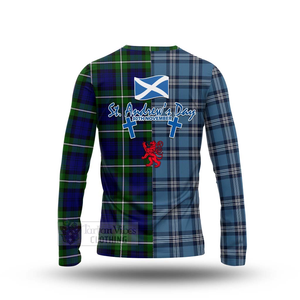 Tartan Vibes Clothing Bannerman Tartan Long Sleeve T-Shirt Happy St. Andrew's Day Half Tartan Style