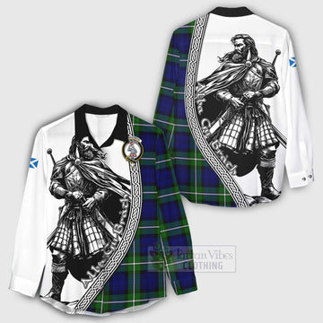 Bannerman Tartan Clan Crest Women's Casual Shirt with Highlander Warrior Celtic Style