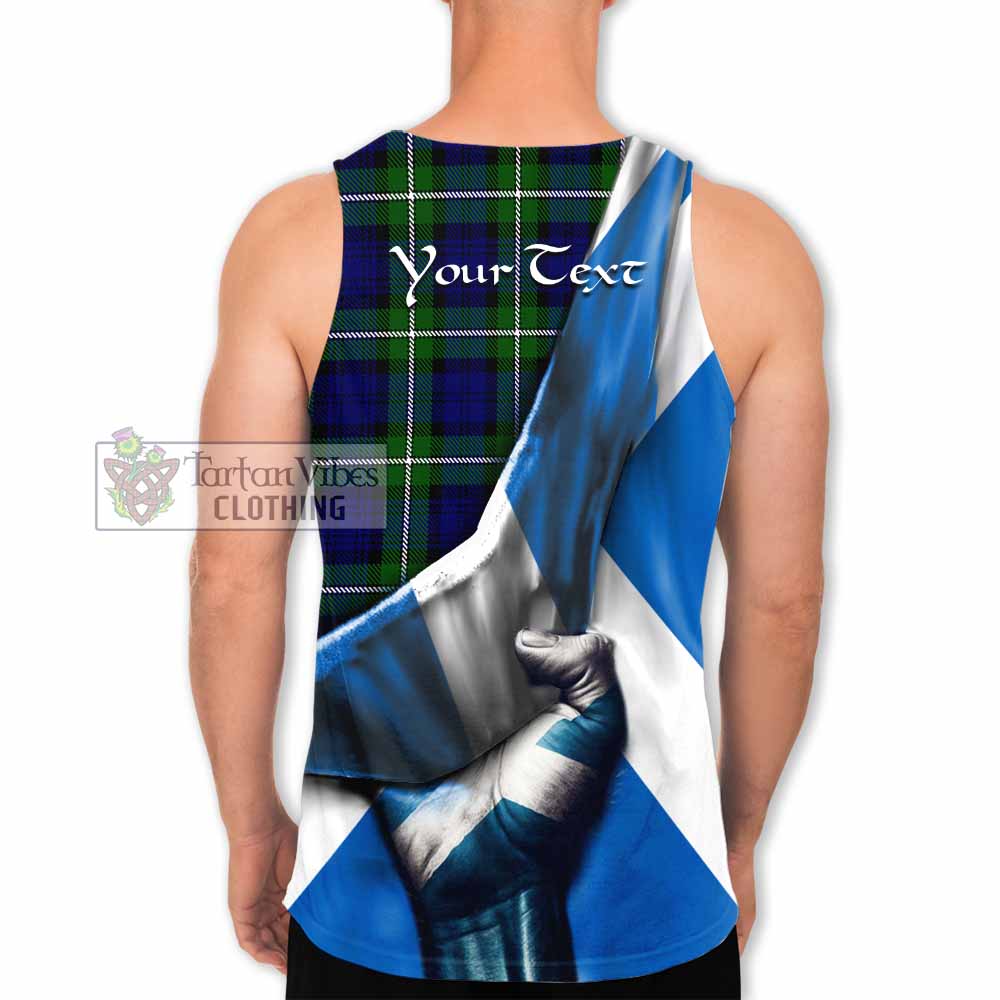 Tartan Vibes Clothing Bannerman Tartan Men's Tank Top with Family Crest Scotland Patriotic Style