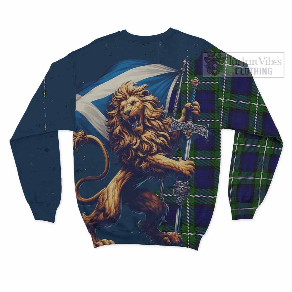 Tartan Vibes Clothing Bannerman Tartan Family Crest Sweatshirt with Scottish Majestic Lion