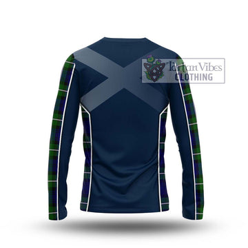 Bannerman Tartan Long Sleeve T-Shirt with Family Crest and Lion Rampant Vibes Sport Style