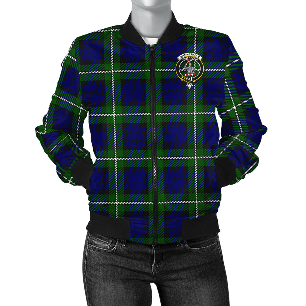 Bannerman Tartan Bomber Jacket with Family Crest - Tartanvibesclothing