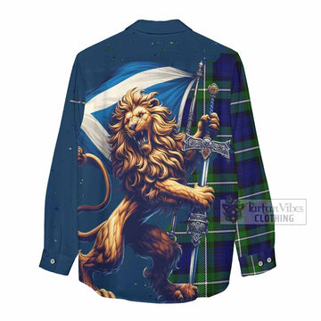 Bannerman Tartan Family Crest Women's Casual Shirt with Scottish Majestic Lion