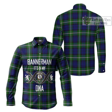 Bannerman Tartan Long Sleeve Button Shirt with Family Crest DNA In Me Style