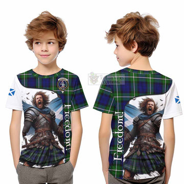 Bannerman Crest Tartan Kid T-Shirt Inspired by the Freedom of Scottish Warrior