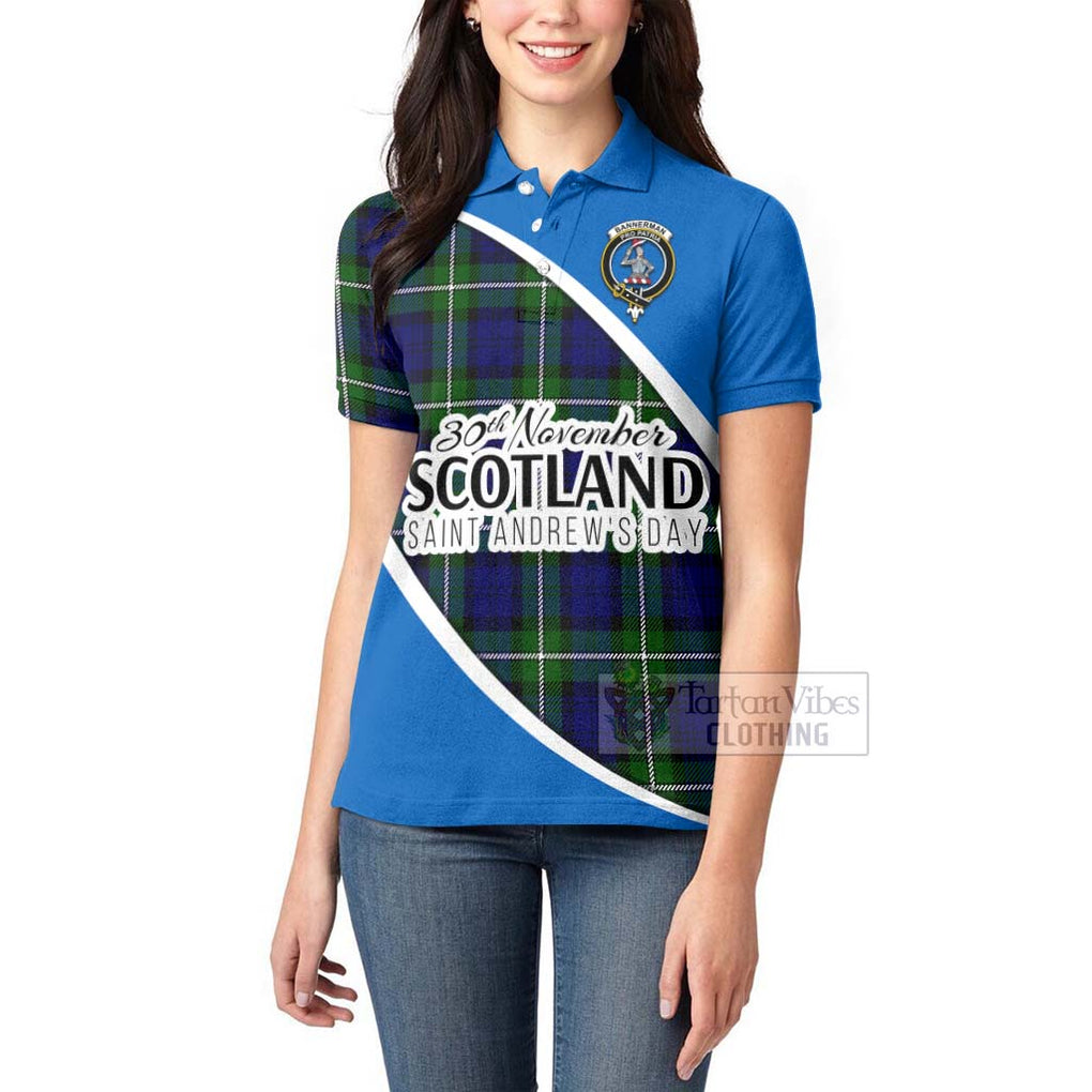 Tartan Vibes Clothing Bannerman Family Crest Tartan Women's Polo Shirt Celebrate Saint Andrew's Day in Style