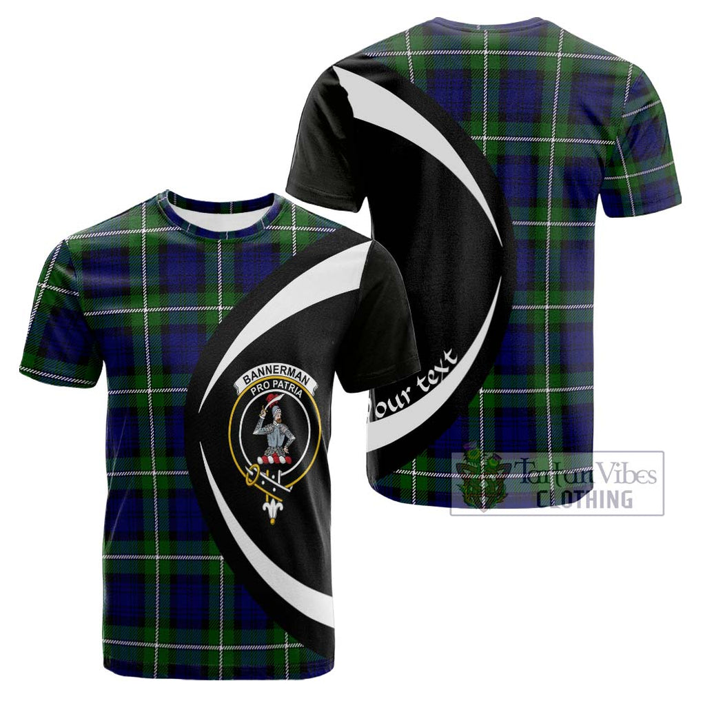 Tartan Vibes Clothing Bannerman Tartan Cotton T-shirt with Family Crest Circle Style