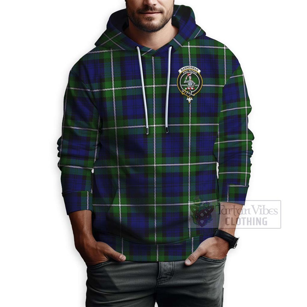 Tartan Vibes Clothing Bannerman Tartan Hoodie with Family Crest Celtic Skull Style