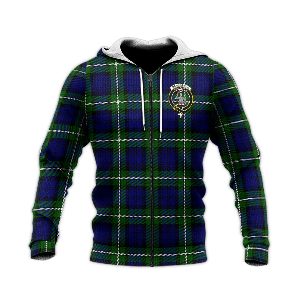 Bannerman Tartan Knitted Hoodie with Family Crest Unisex Knitted Zip Hoodie - Tartanvibesclothing