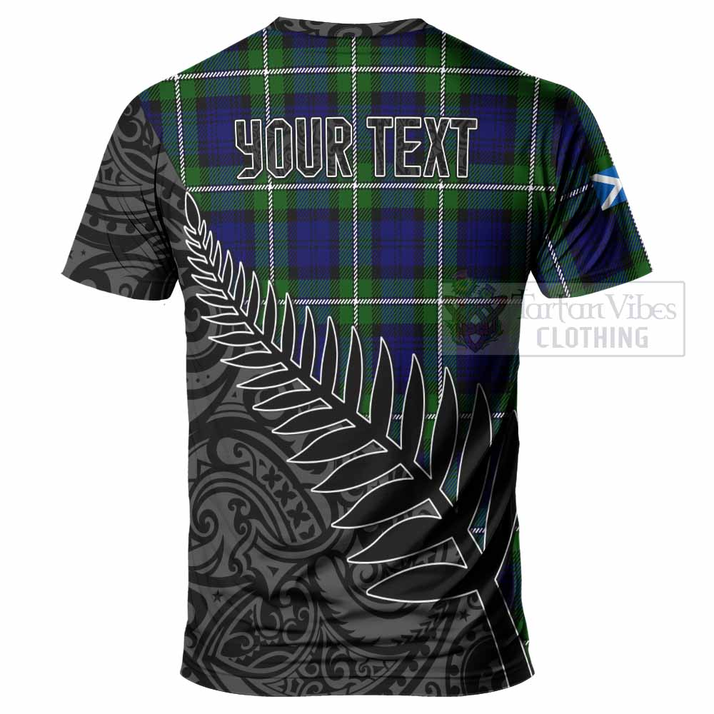 Tartan Vibes Clothing Bannerman Crest Tartan T-Shirt with New Zealand Silver Fern Half Style