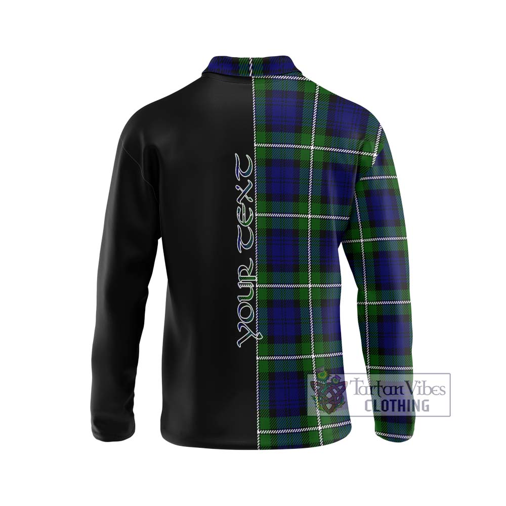 Bannerman Tartan Long Sleeve Polo Shirt with Family Crest and Half Of Me Style - Tartanvibesclothing Shop